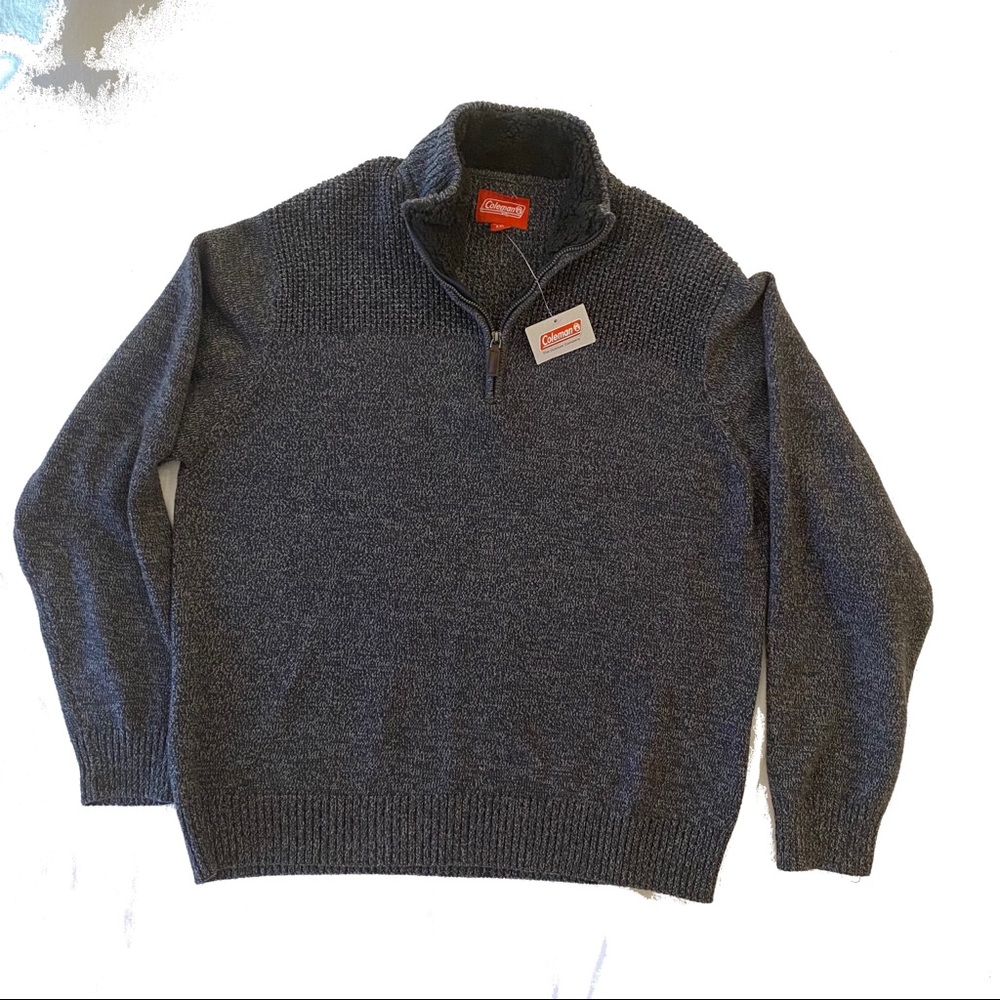 XXL Mans Coleman QTR Zip Charcoal Sweater New With Tag